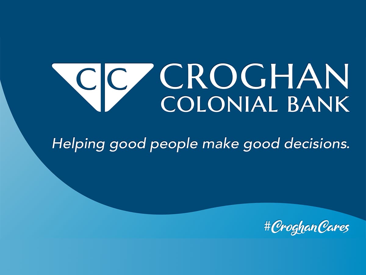 Croghan Colonial Bank logo with the tagline "Helping good people make good decisions" and #CroghanCares.