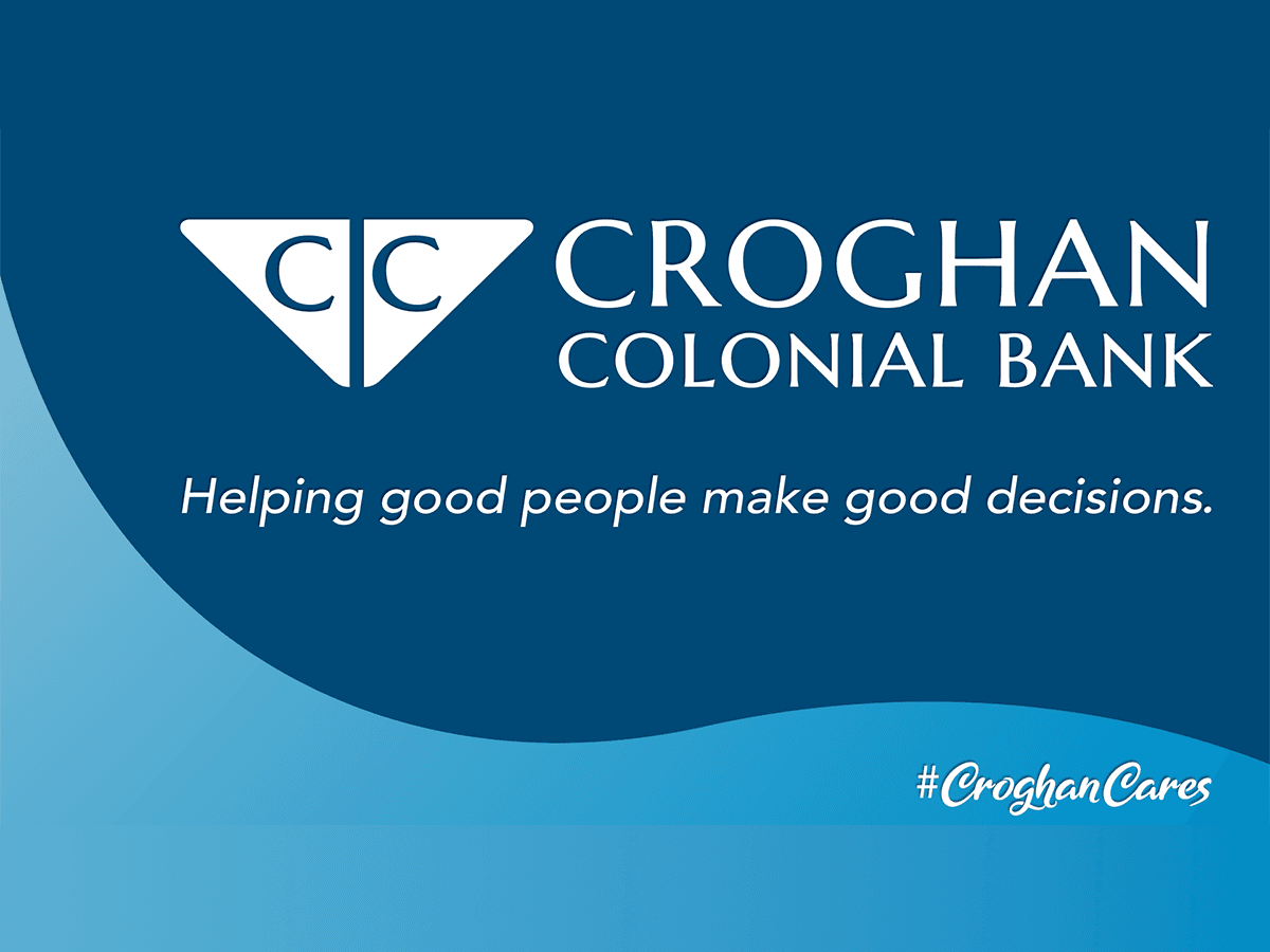 Croghan Colonial Bank logo with the tagline "Helping good people make good decisions" and #CroghanCares.