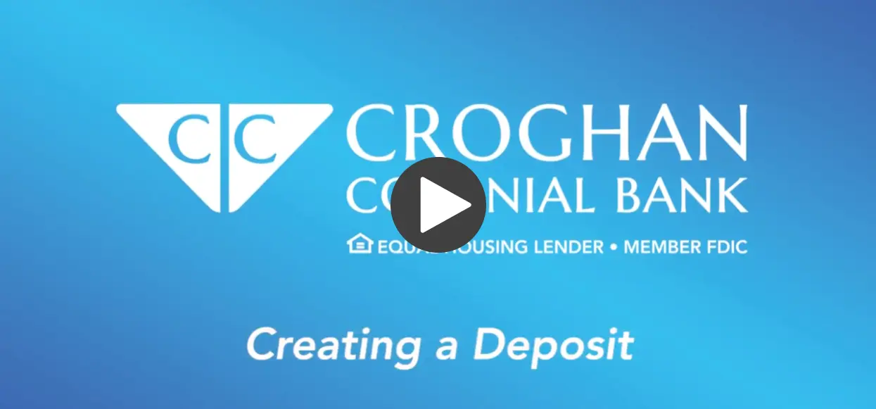 Croghan Colonial Bank tutorial video: Creating a Deposit