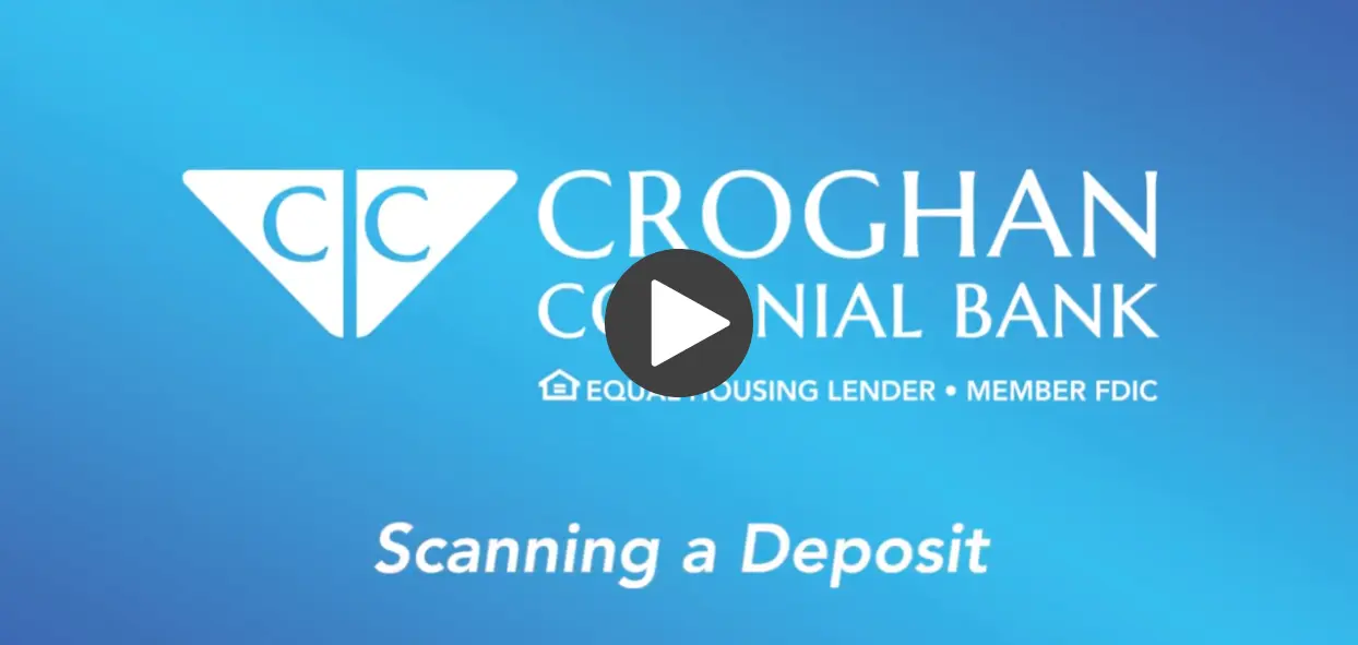 Croghan Colonial Bank tutorial video: Scanning a Deposit